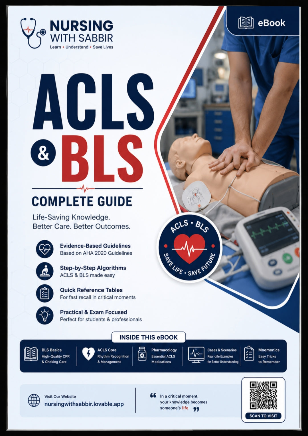 ACLS & BLS Crash Course – Visual Guide with Step-by-Step Notes
