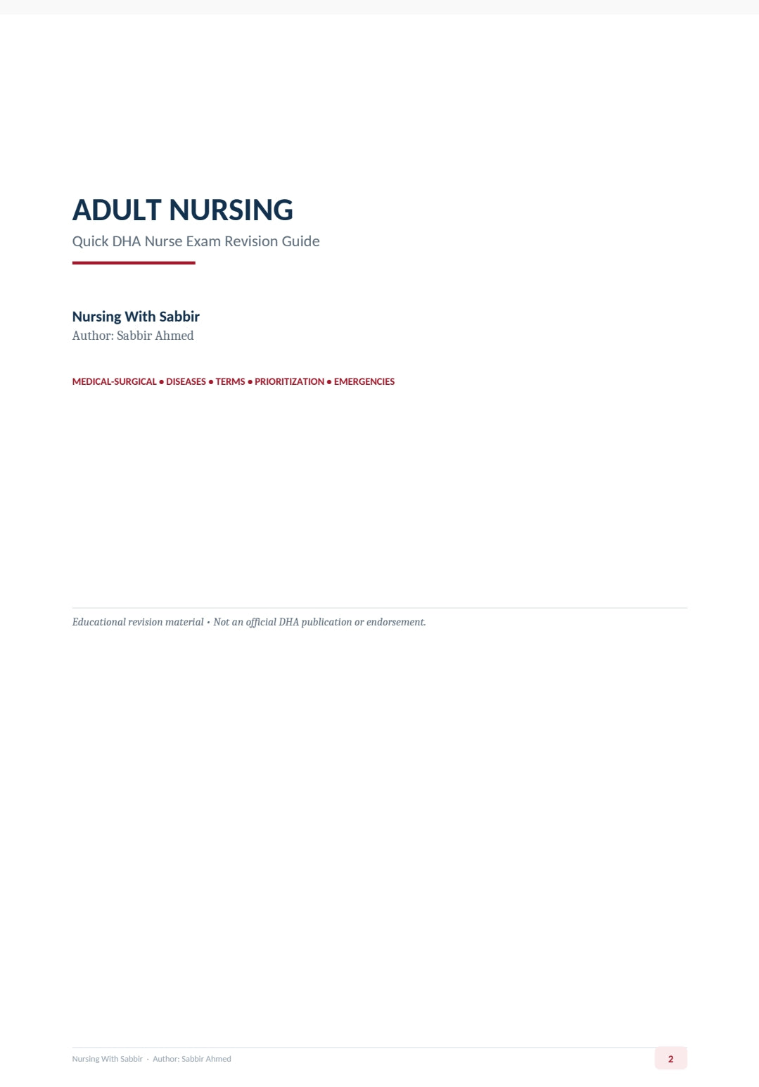Adult Health Nursing for DHA Exam – 4th Edition | Volume 1